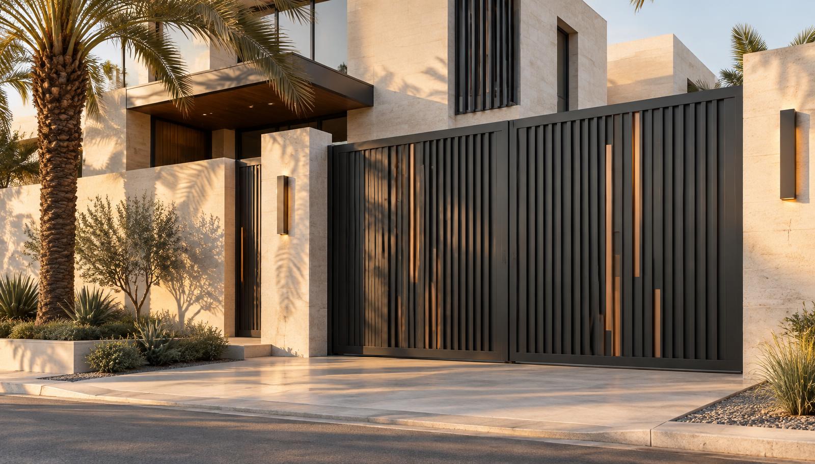Custom iron gate at a Riyadh villa